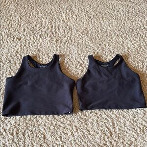 Old Navy Black Ribbed Knit Tank Tops